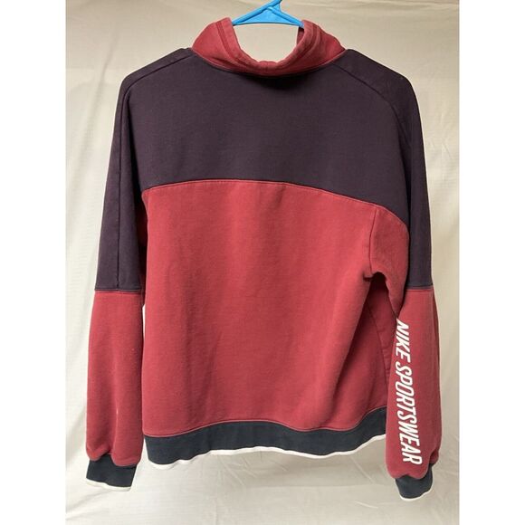 Nike Womens Pullover Sweatshirt‎ Size Small Red/Burgundy Colorblock Retro Style - Picture 5 of 7